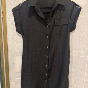 SHEIN Button Down Dress Black Women's M